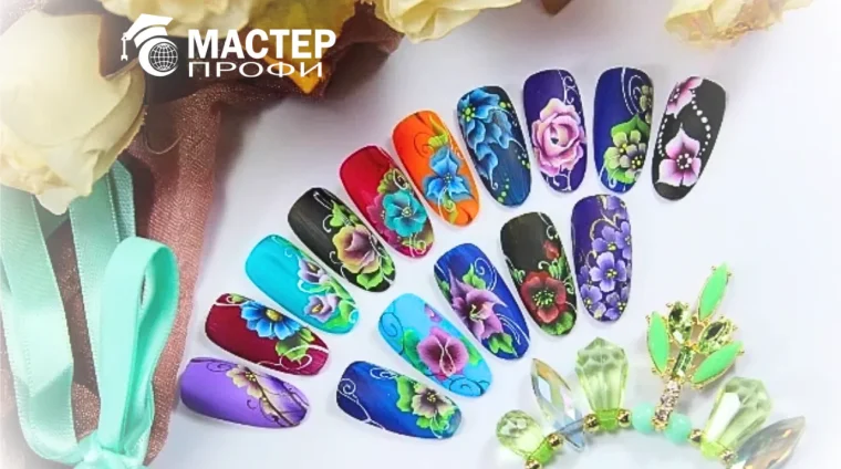 китайская,роспись,ногтей,на ногтях,пошагово,one stroke